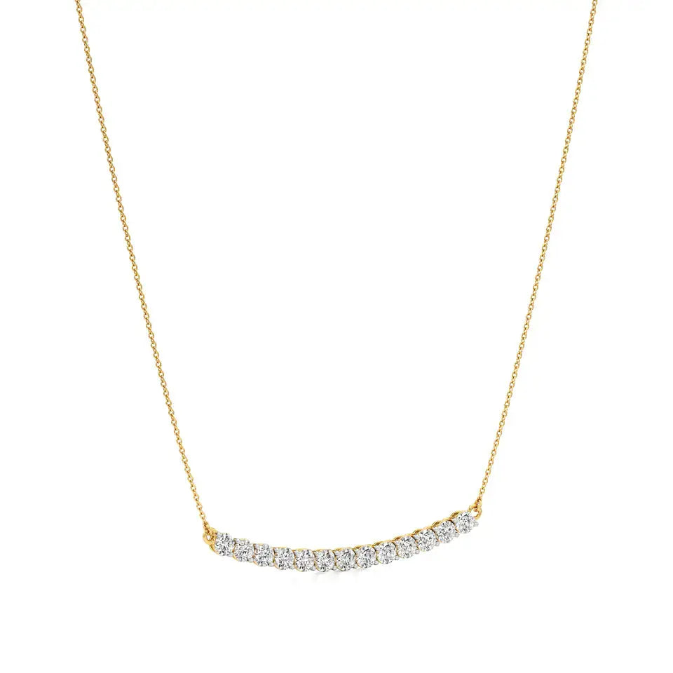 Noor | Classic Round Lab Grown Diamond Bar Necklace - Nivara