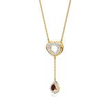 Sneh | Pear-Cut Ruby & Round Lab Grown Diamonds Necklace