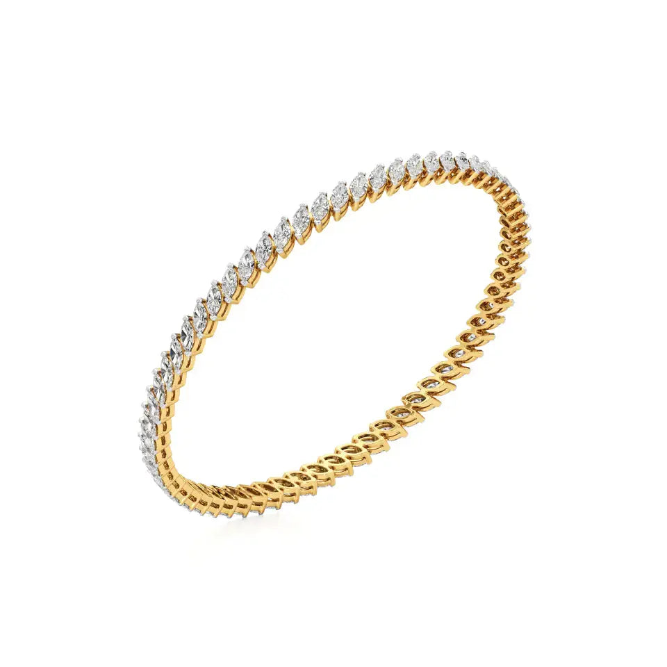 Ishar | Classic Marquise Lab Grown Diamonds Tennis Bangle - Nivara