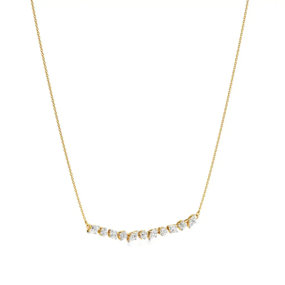 Anek | Multi-Shape Lab Grown Diamonds Bar Necklace - Nivara