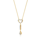 Sneh | Pear & Round Lab Grown Diamonds Heart & Tear Drop Necklace