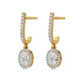 Mira | Oval & Round Lab-Grown Diamond Halo Dangle Earrings - Nivara