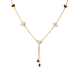Sneh | Pear-Cut Ruby & Round Lab Grown Diamonds with Heart Motif Necklace