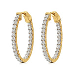 Mode | 32-Round Lab-Grown Diamond Inside-Outside Hoop Earrings - Nivara