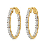 Mode | 32-Round Lab-Grown Diamond Inside-Outside Hoop Earrings - Nivara