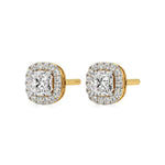 Mira | Cushion-Cut Solitaire Lab-Grown Diamond with Halo Studs - Nivara