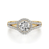 Mira | Round Solitaire with Halo Ring - Nivara