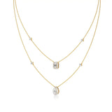 Mira | Emerald & Pear Lab Grown Diamond with Halo  Necklace - Nivara