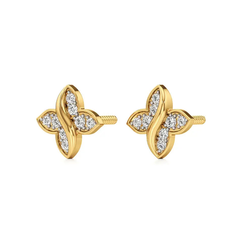 Flora | Round Lab-Grown Diamonds Floral Studs - Nivara