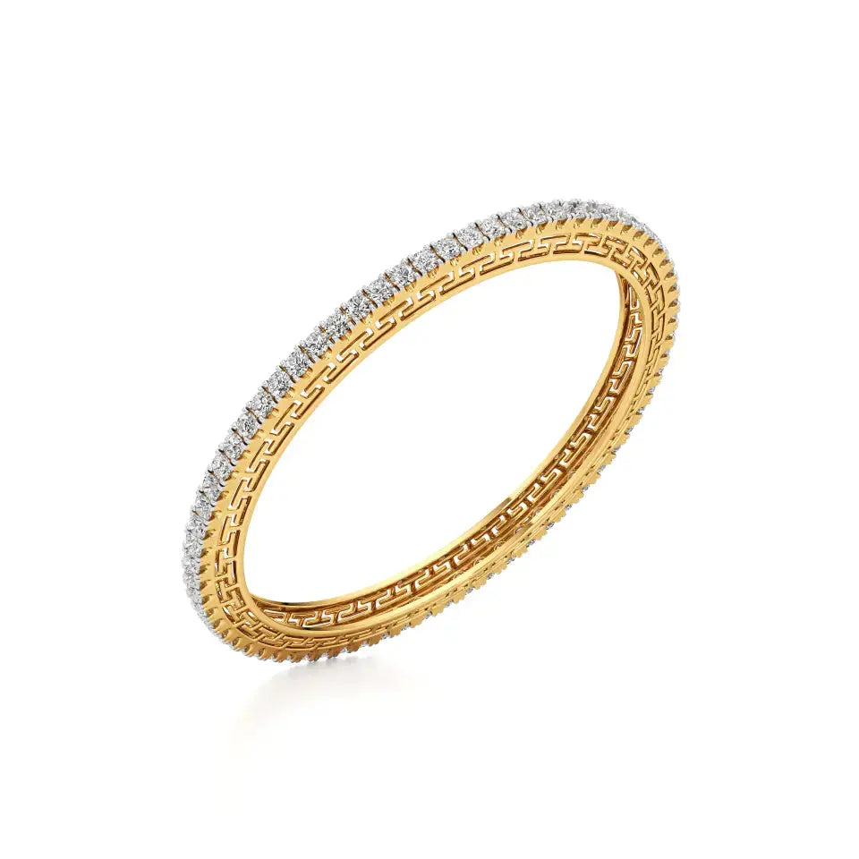 Ishar | Classic Round Lab Grown Diamonds Tennis Bangle - Nivara
