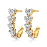 Mode | J-Shaped Hoop Earring with Heart Lab-Grown Diamonds