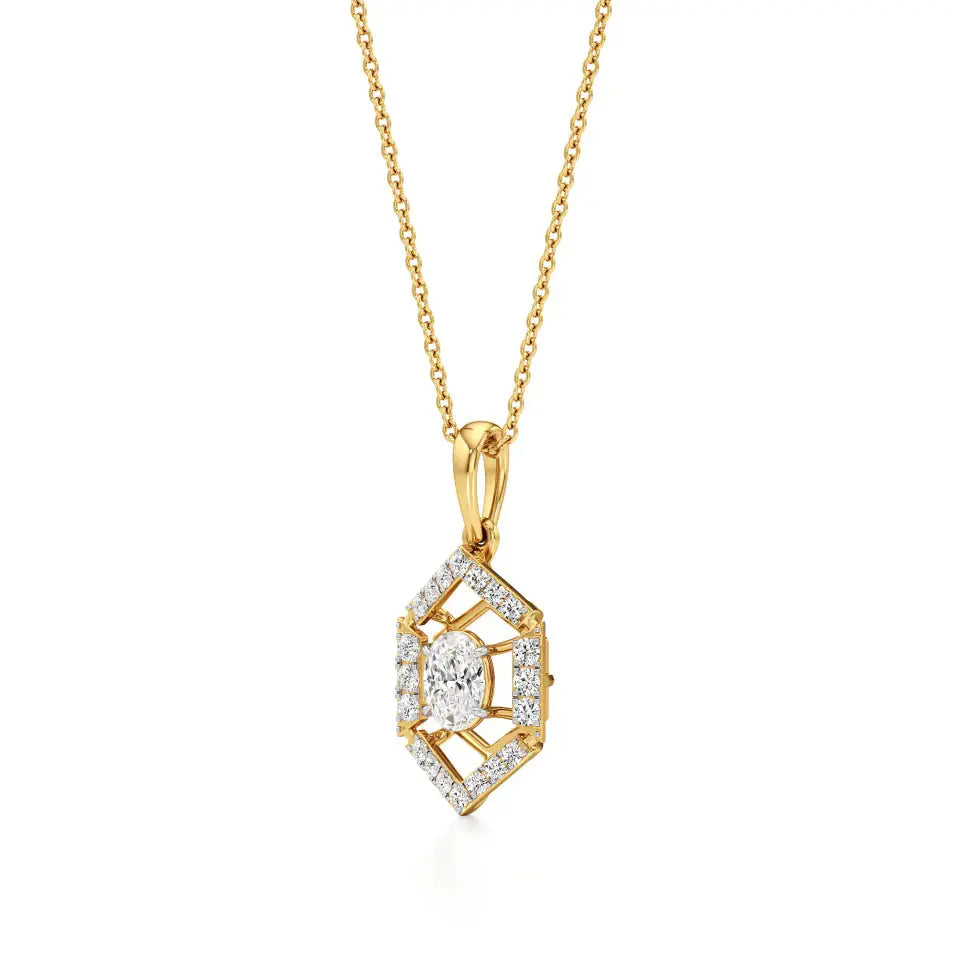 Mode | Oval & Round Hexagon Design Pendant - Nivara