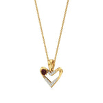 Sneh | Round Lab Grown Diamonds with Round Ruby Accent Heart Pendant - Nivara