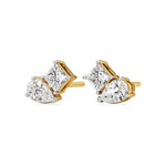 Toi et Moi | Pear & Princess Lab-Grown Diamond Stud Earrings - Nivara