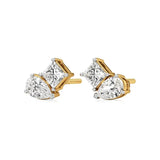 Toi et Moi | Pear & Princess Lab-Grown Diamond Stud Earrings - Nivara