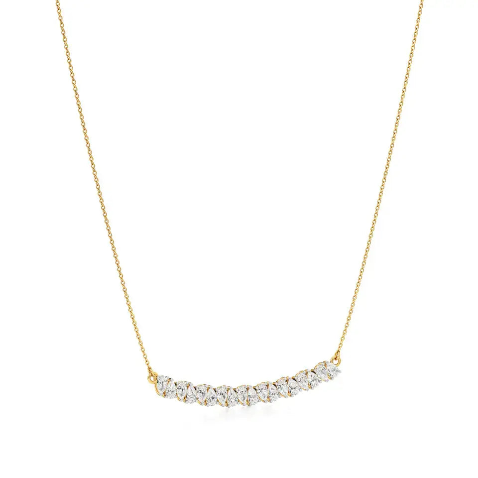 Noor | Pear Lab Grown Diamonds Bar Necklace - Nivara