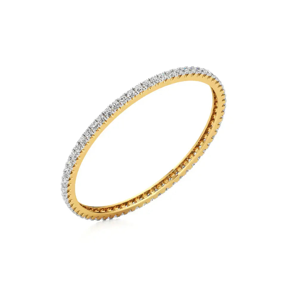 Ishar | Elegant Round Lab Grown Diamonds Tennis Bangle - Nivara