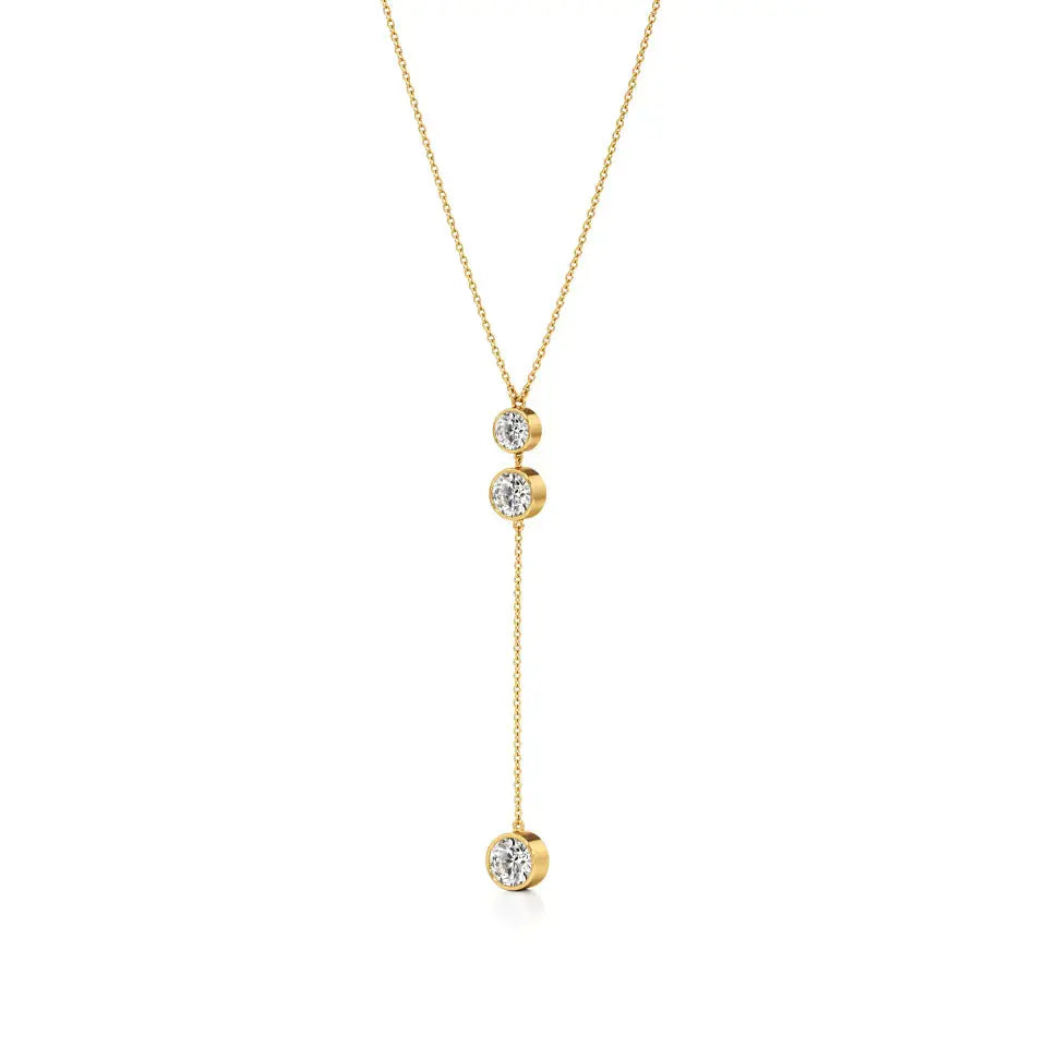 Amora | Round Lab Grown Diamond Bezel Setting Necklace - Nivara