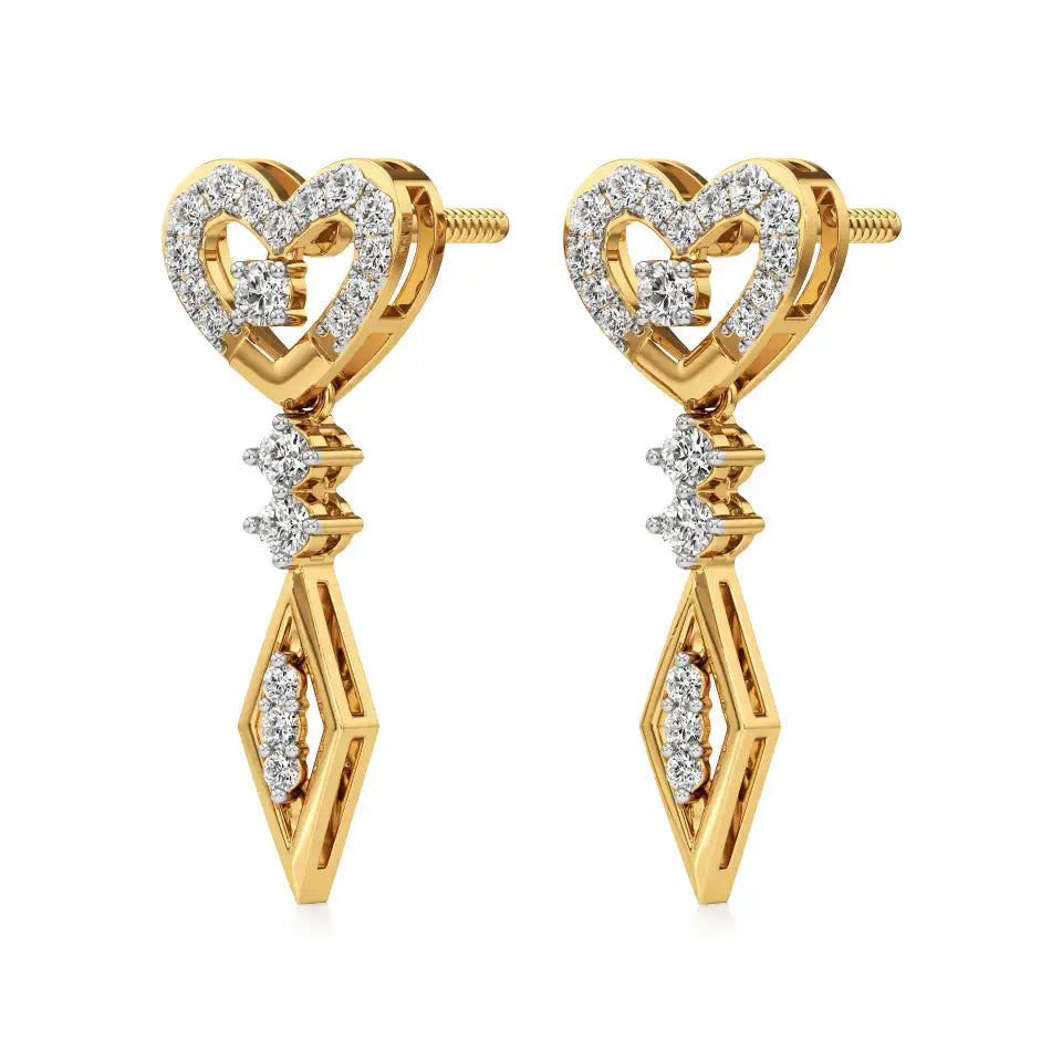 Sneh | Round Lab-Grown Diamonds Dangle Earrings - Nivara