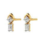 Mode | Round & Emerald Lab-Grown Diamond Drop Earrings - Nivara
