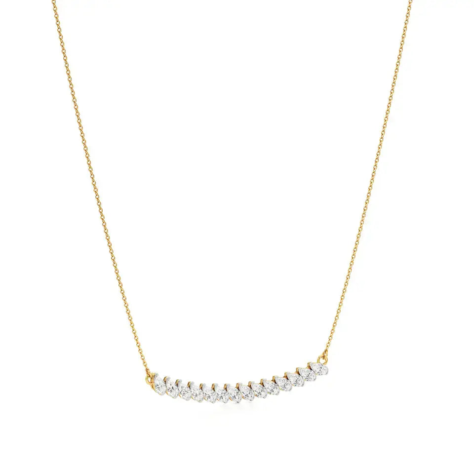Noor | Pear Lab Grown Diamonds Bar Necklace - Nivara