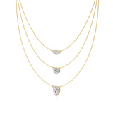 Elara | Pear, Round & Marquise Lab Grown Diamonds Triple Layered Necklace