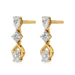 Vanya | Round, Pear and Oval Lab-Grown Diamonds Drop Earrings - Nivara