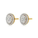 Mira | Oval-Cut Solitaire Lab-Grown Diamond with Halo Studs - Nivara