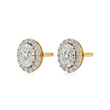 Mira | Oval-Cut Solitaire Lab-Grown Diamond with Halo Studs - Nivara