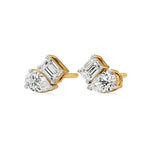 Toi et Moi | Pear & Emerald Lab-Grown Diamond Stud Earrings - Nivara