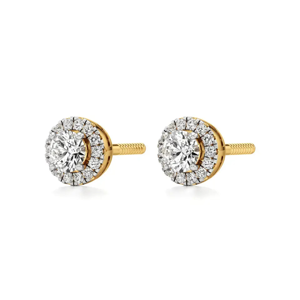 Mira | Round Lab-Grown Diamonds with Halo Studs - Nivara