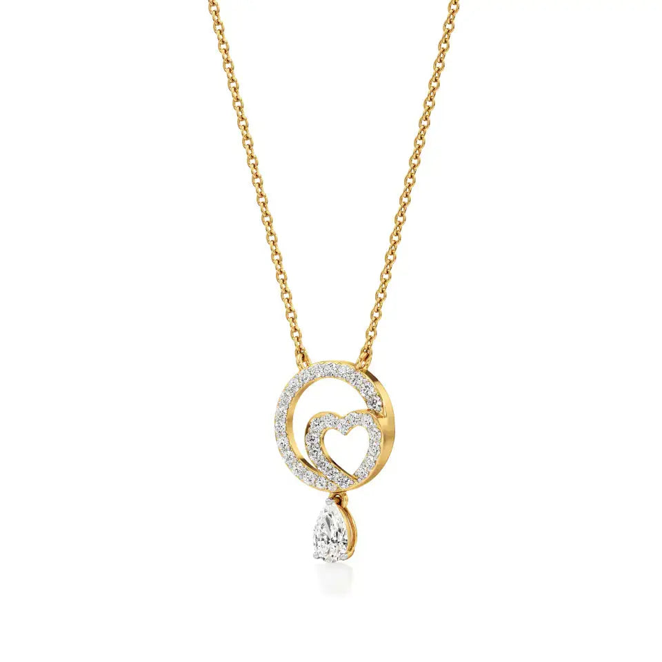 Sneh | Pear & Round Lab Grown Diamonds Pendant - Nivara