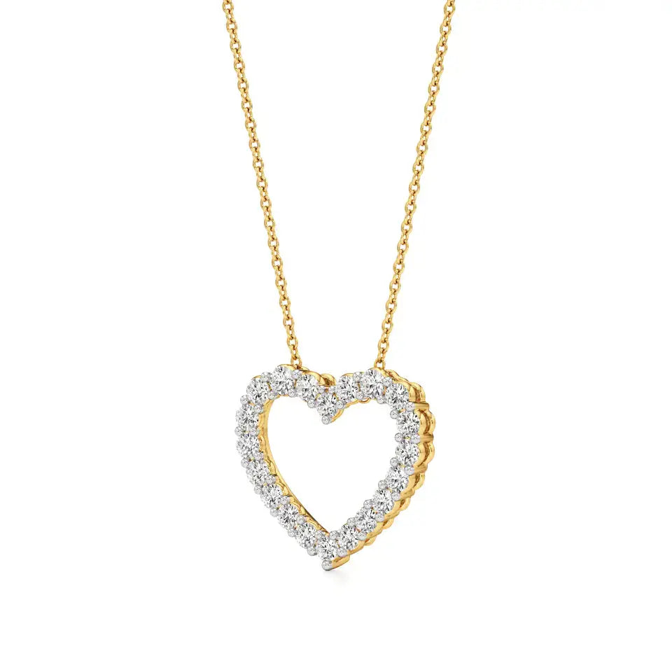 Sneh | Round Lab Grown Diamonds Heart Pendant - Nivara