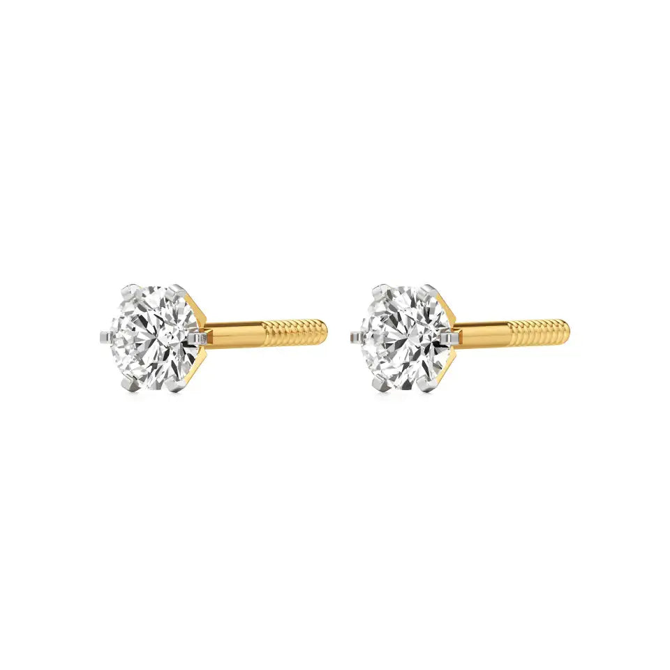 Rayna | 6-Prong Studs with Round Lab-Grown Diamond - Nivara