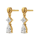 Vanya | Round & Pear Lab-Grown Diamond Tear Drop Studs - Nivara