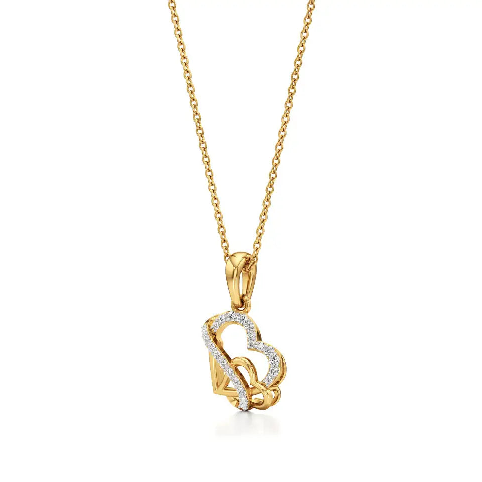 Sneh | Round Lab Grown Diamonds Heart Pendant - Nivara