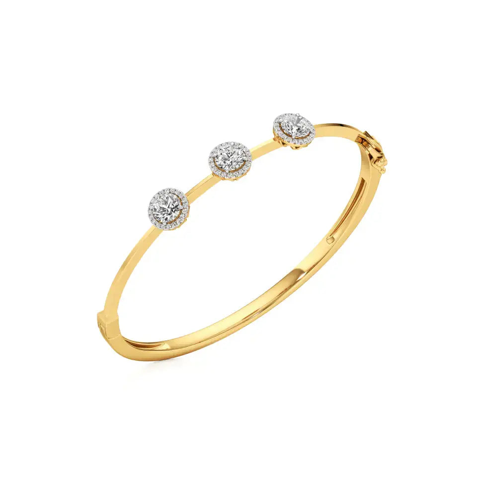 Elina | Round Lab Grown Diamonds Oval Bangle - Nivara