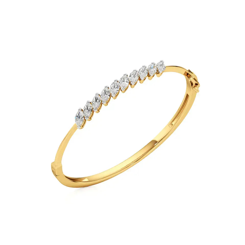 Noor | Classic Marquise Lab Grown Diamonds Oval Bangle - Nivara