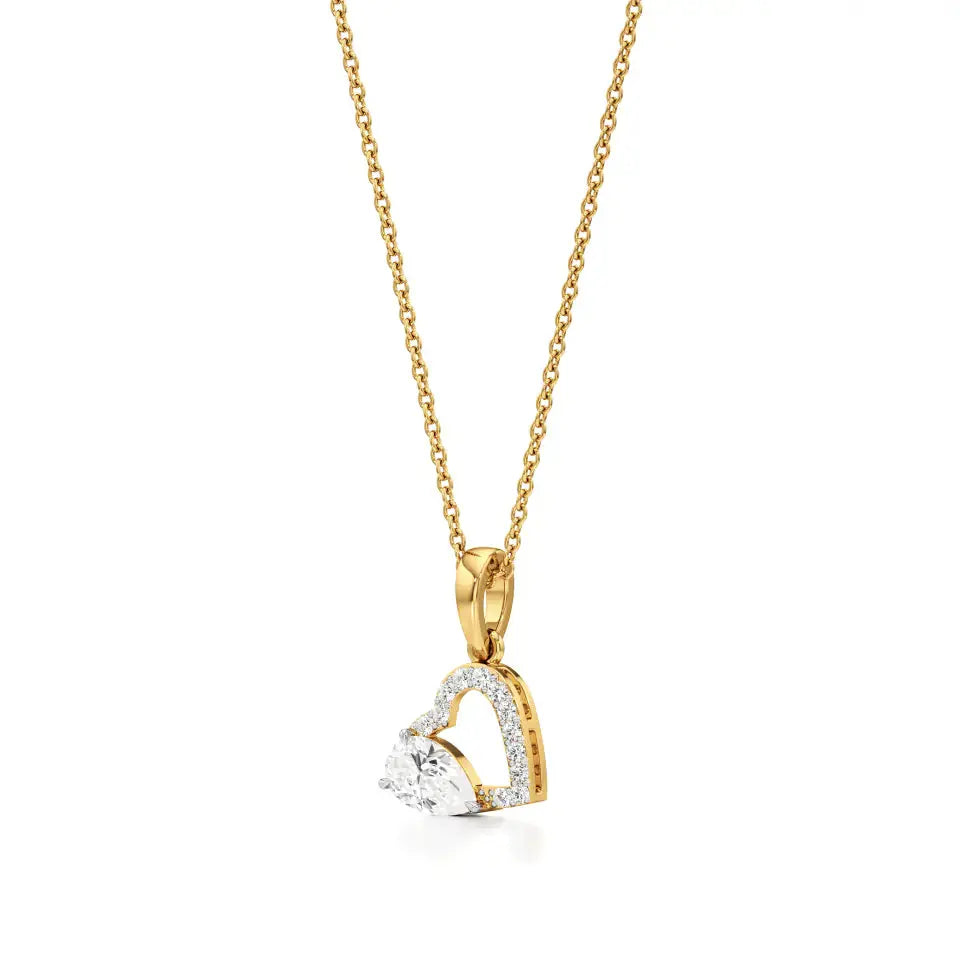 Sneh | Classic Pear & Round Lab Grown Diamonds Pendant - Nivara