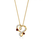 Sneh | Ruby & Round Lab Grown Diamonds Heart Pendant - Nivara