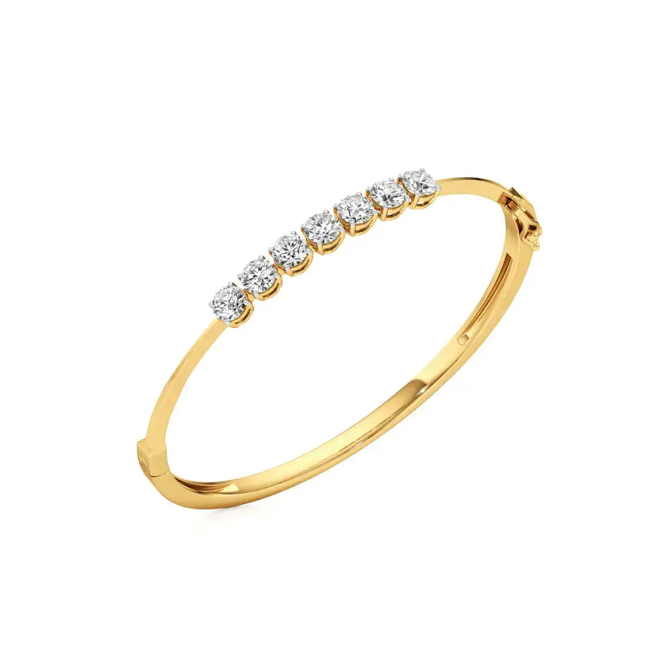 Noor | Classic Seven Lab Grown Diamonds Oval Bangle - Nivara