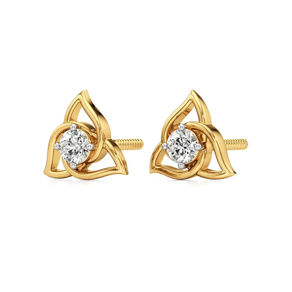 Flora | Round Solitaire Lab-Grown Diamond Studs - Nivara