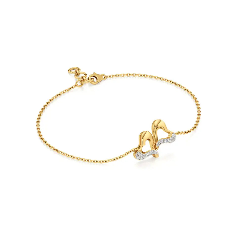 Sneh | Elegant Duo Heart Chain Bracelet - Nivara