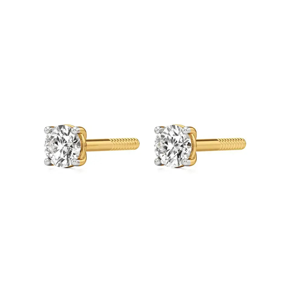 Thea | 4-Prong Studs with Round Lab-Grown Diamond - Nivara