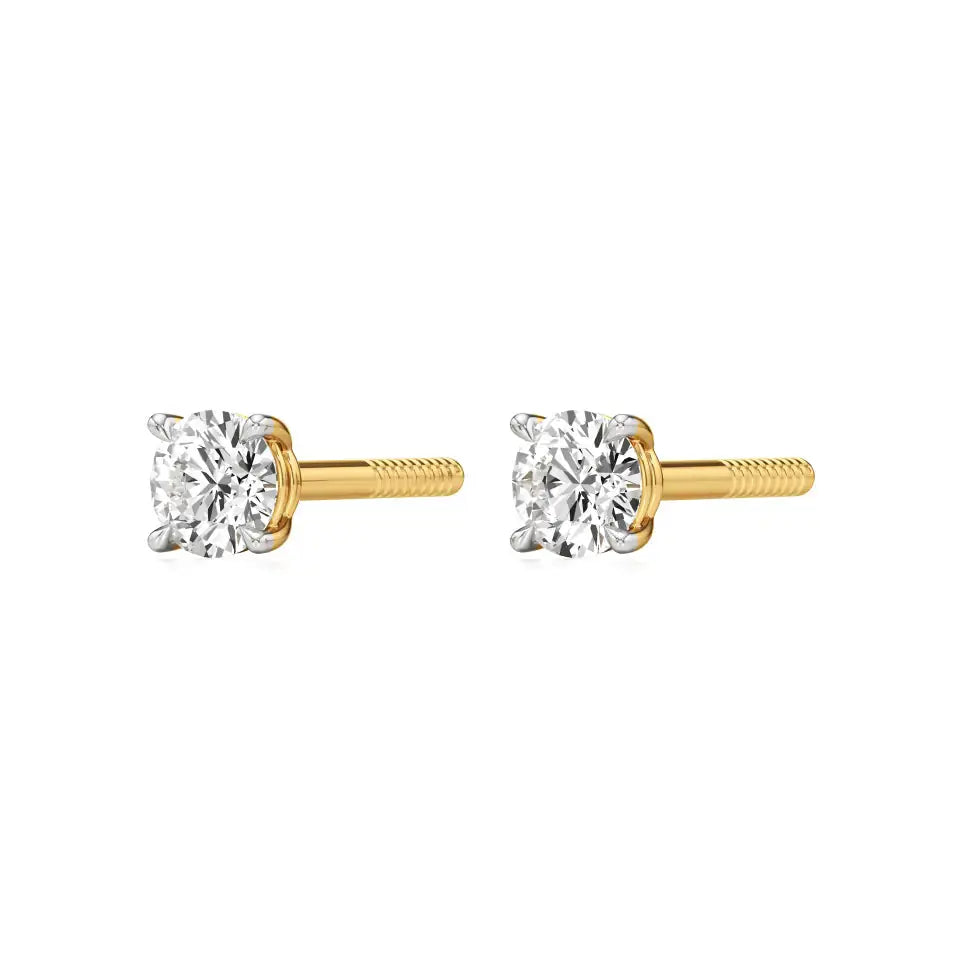 Thea | Studs with Four Prong Round Lab-Grown Diamond - Nivara