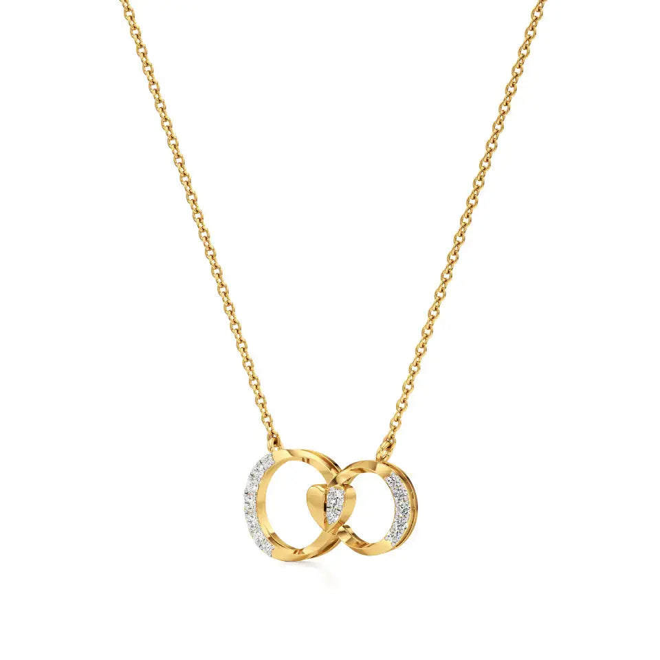Sneh | Round Lab Grown Diamonds Loop Heart Pendant - Nivara