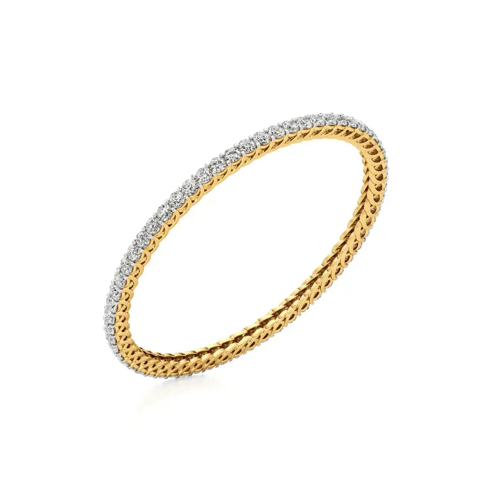 Ishar | Classic Round Lab Grown Diamonds Tennis Bangle - Nivara