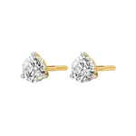 Sia | Three Prong Studs with Round Lab-Grown Diamond - Nivara