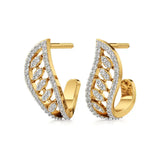 Jess | Round Lab-Grown Diamonds J-Shaped Hoops - Nivara