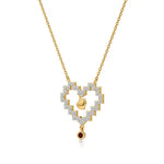 Sneh | Ruby & Lab Grown Diamonds Pixel Heart Pendant - Nivara